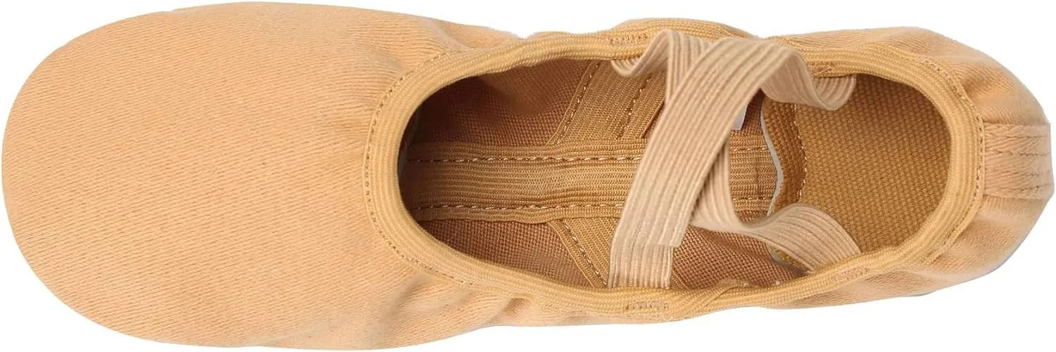 Linodes Dance Shoes for Girls Stretch Canvas Split Sole for Women