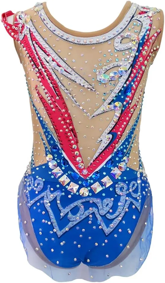 LIUHUO Artistics Gymnastics Leotards Women Girls Ballet Dance Crystals Competition Wear