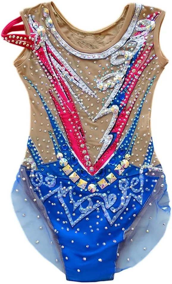 LIUHUO Artistics Gymnastics Leotards Women Girls Ballet Dance Crystals Competition Wear
