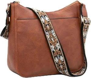 Long Keeper Crossbody HandBags - Women Trendy Hobo Bag with Guitar Strap Casual Vegan Leather Shoulder Bag Purses