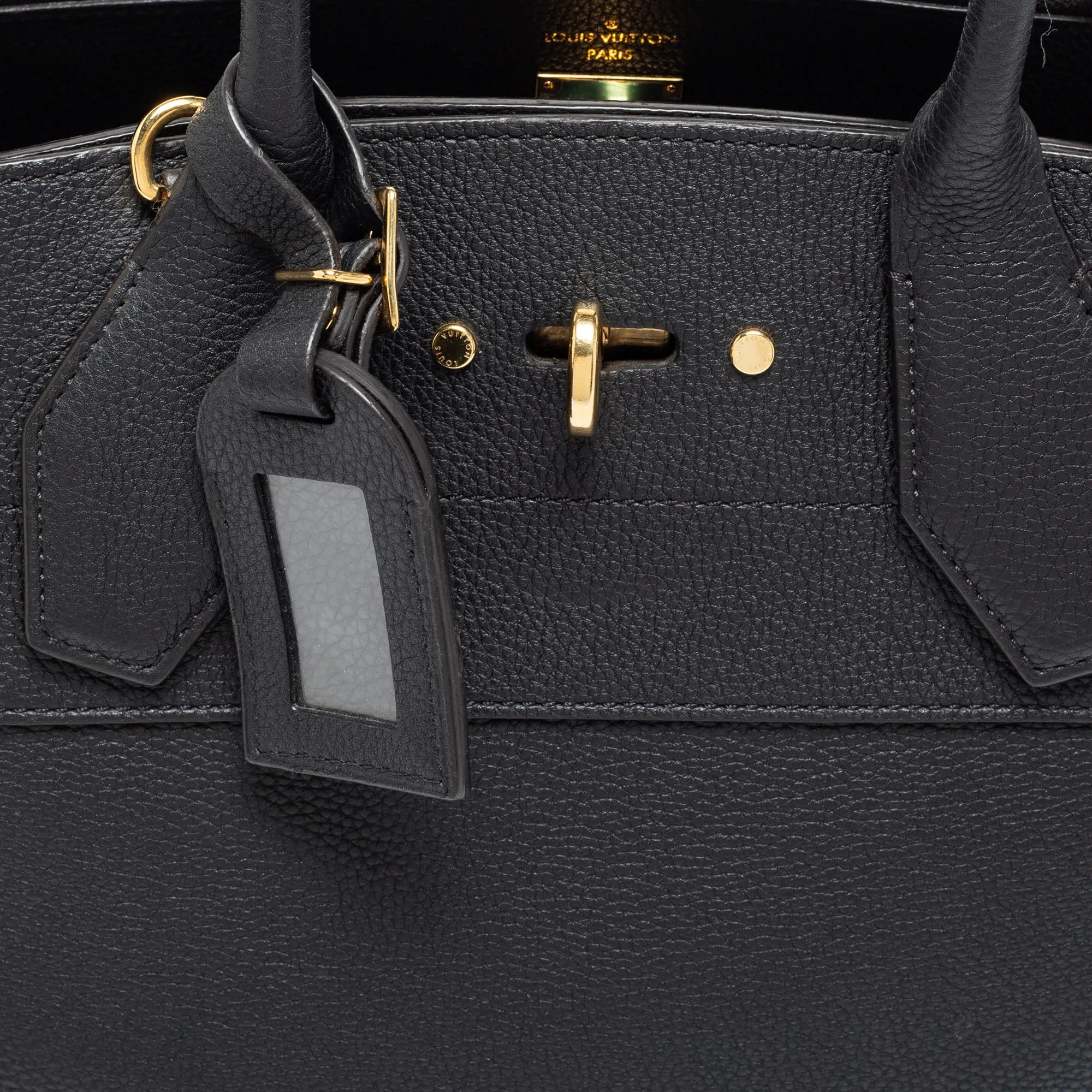 Louis Vuitton Black Leather City Steamer MM Bag