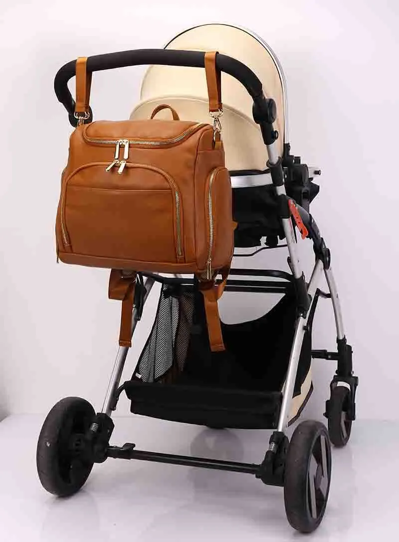 Luxe Leather Mommy Weekender Bag Set