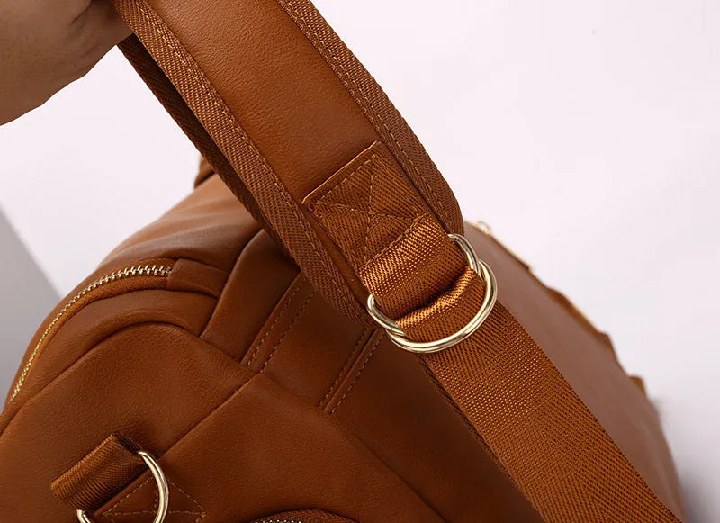 Luxe Leather Mommy Weekender Bag Set