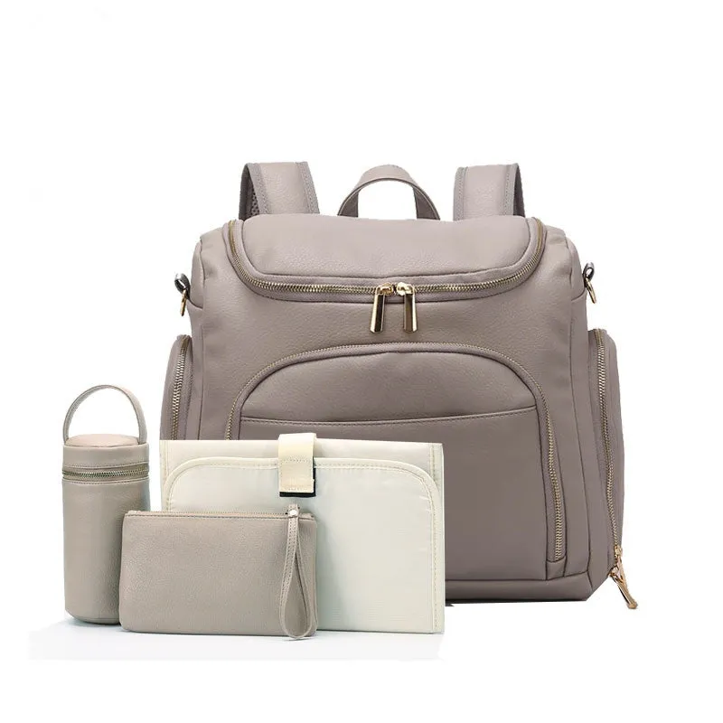 Luxe Leather Mommy Weekender Bag Set