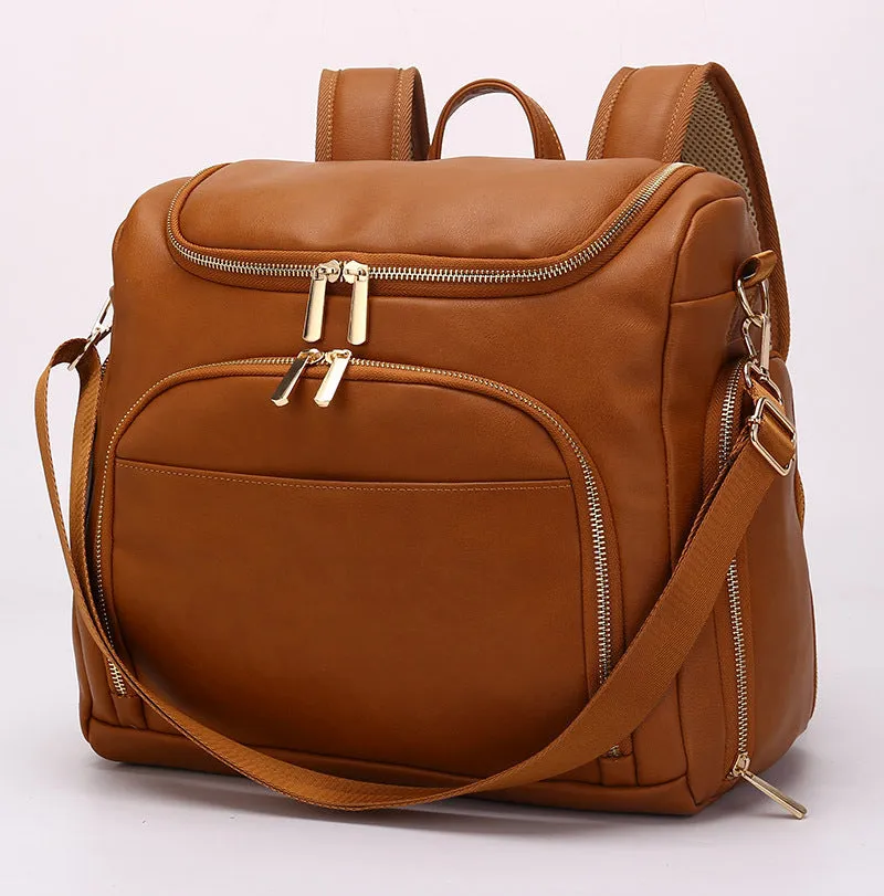 Luxe Leather Mommy Weekender Bag Set