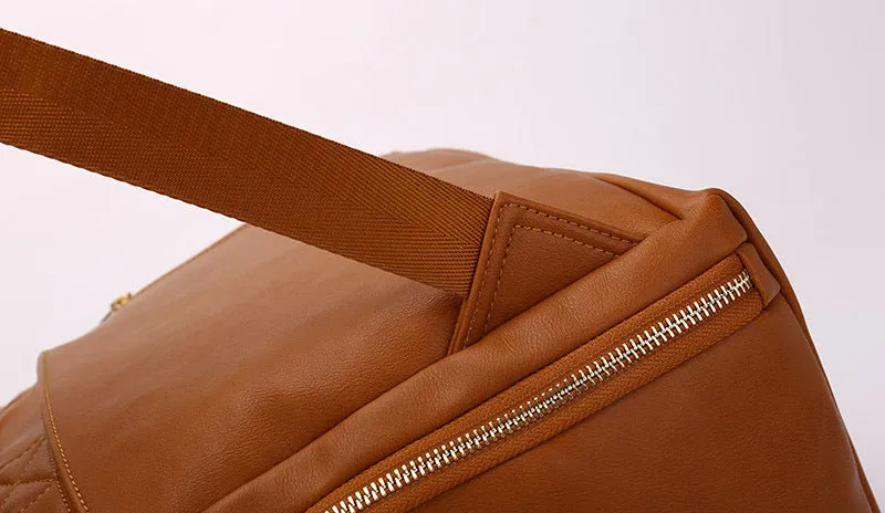 Luxe Leather Mommy Weekender Bag Set