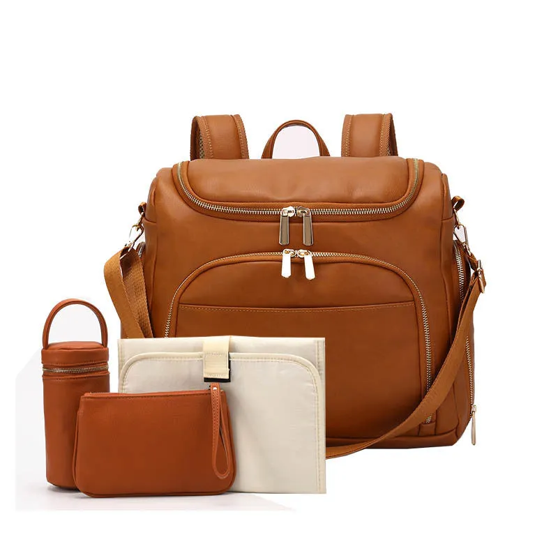 Luxe Leather Mommy Weekender Bag Set