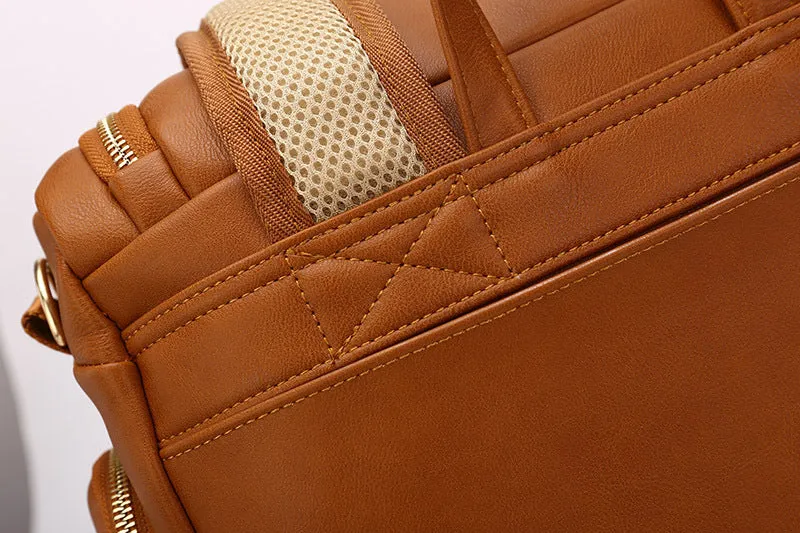 Luxe Leather Mommy Weekender Bag Set