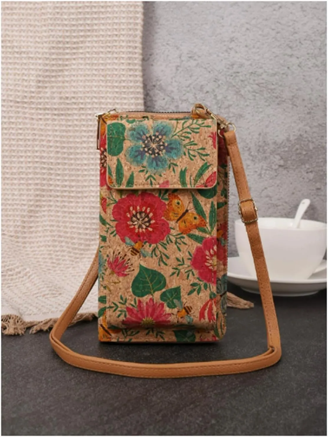 Mandala Bohemian Small Purses for Women Crossbody Strap Bag Cell Phone Wallet Cellphone Cross Body Case Flower with Pocket