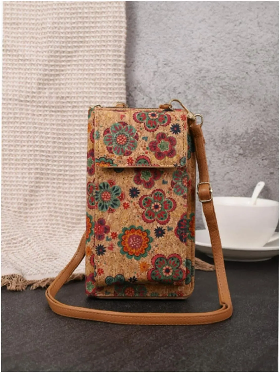 Mandala Bohemian Small Purses for Women Crossbody Strap Bag Cell Phone Wallet Cellphone Cross Body Case Flower with Pocket