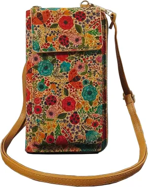 Mandala Bohemian Small Purses for Women Crossbody Strap Bag Cell Phone Wallet Cellphone Cross Body Case Flower with Pocket