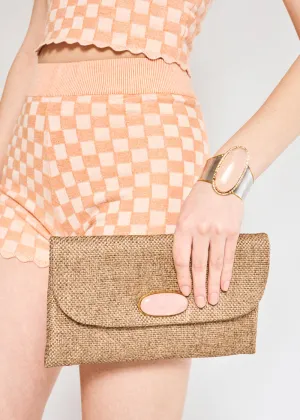 MANIK BROWN POCHETTE W/ NATURAL STONE
