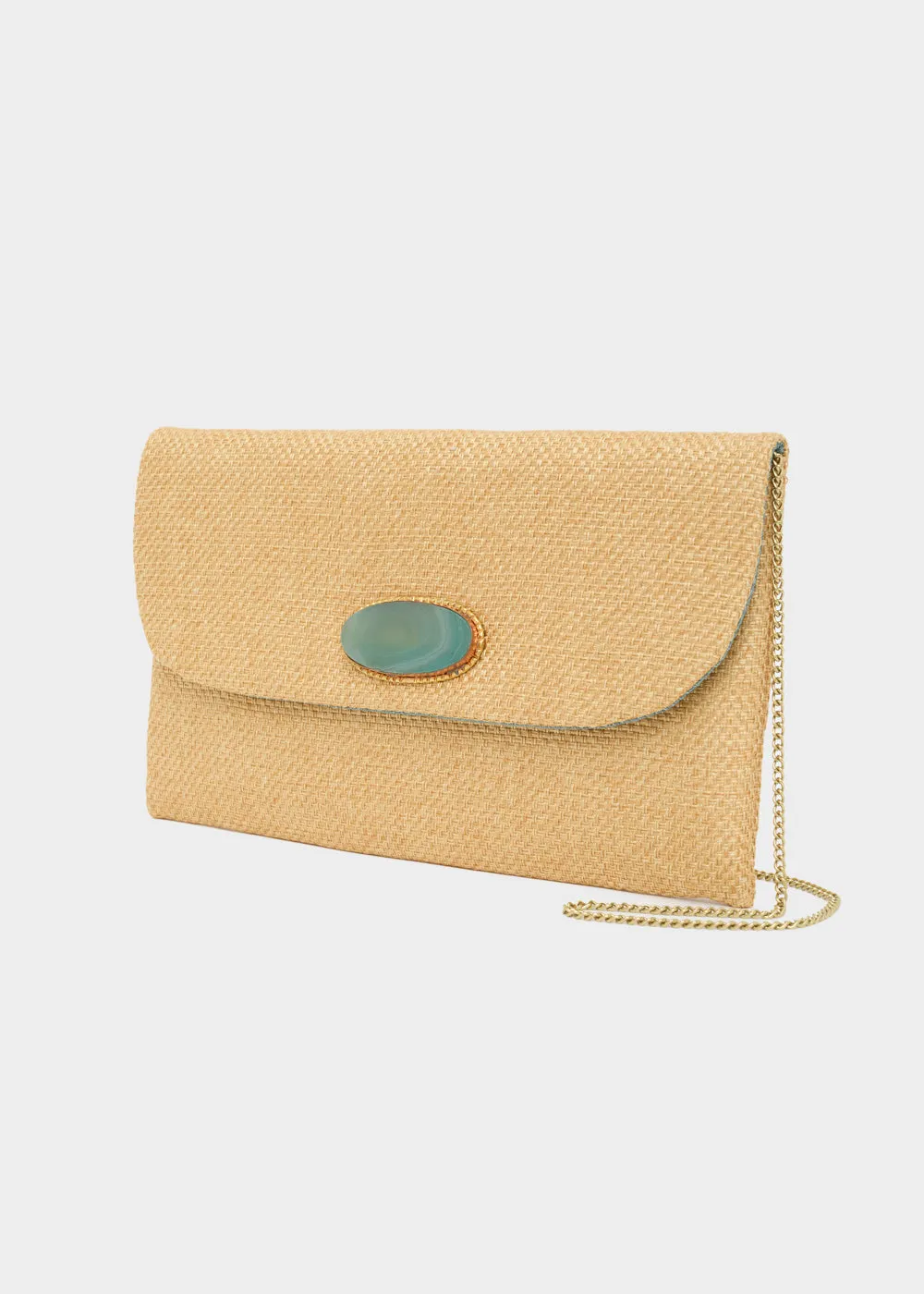 MANIK BROWN POCHETTE W/ NATURAL STONE