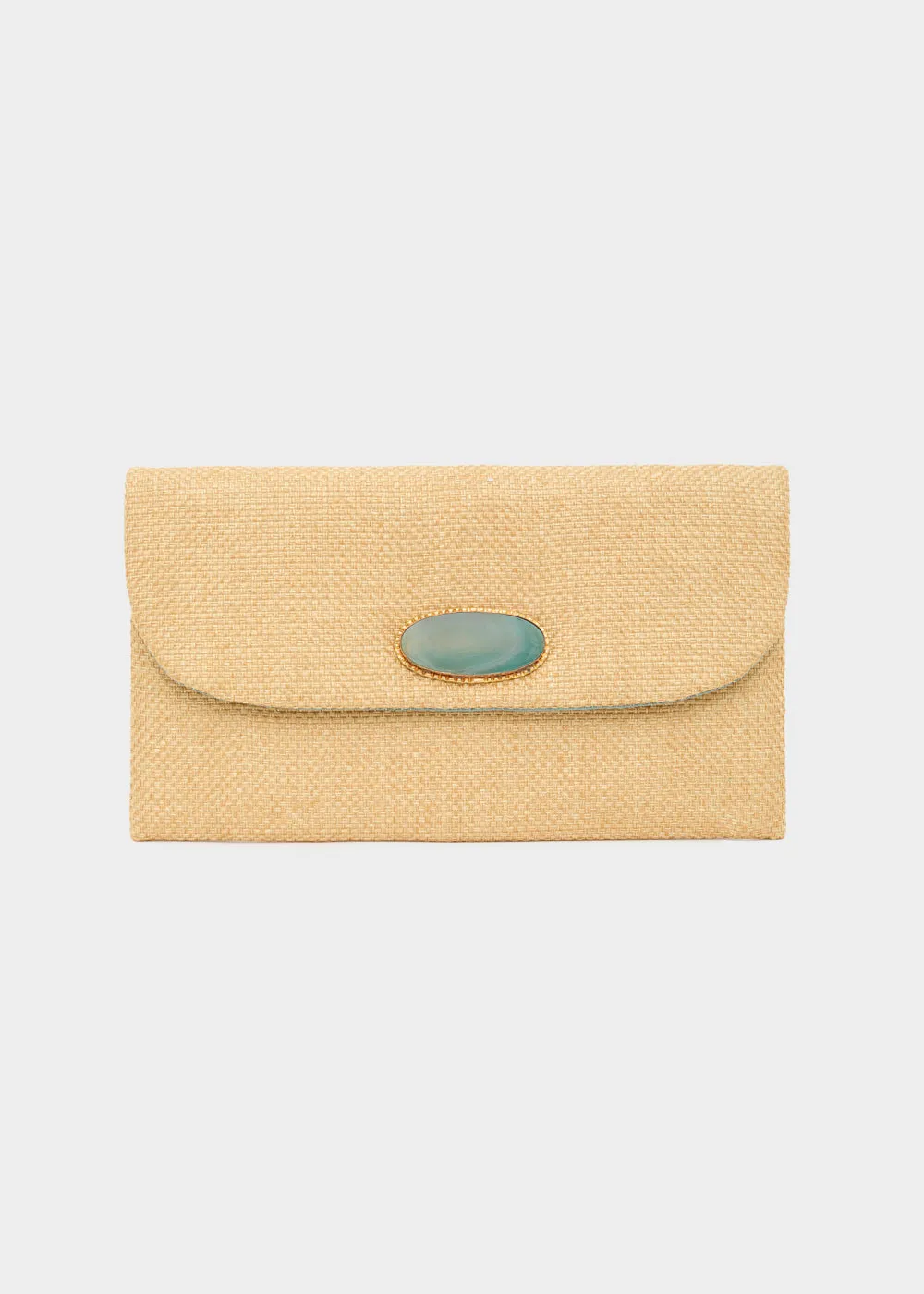 MANIK BROWN POCHETTE W/ NATURAL STONE