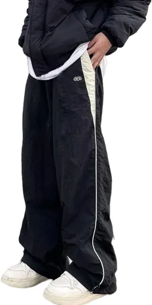 Mens Drawstring Lightweight Sweatpants Y2k Baggy Cool Track Pants Black Sweat Pants Streetwear