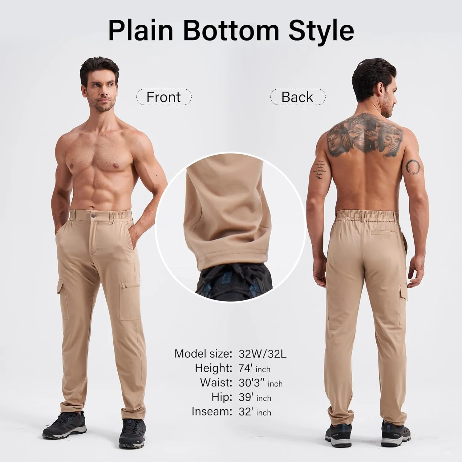 Mens Lightweight Hiking Pants Quick Dry Travel Cargo Pants UPF 50  Outdoor Stretch Trousers with 5 Utility Pockets