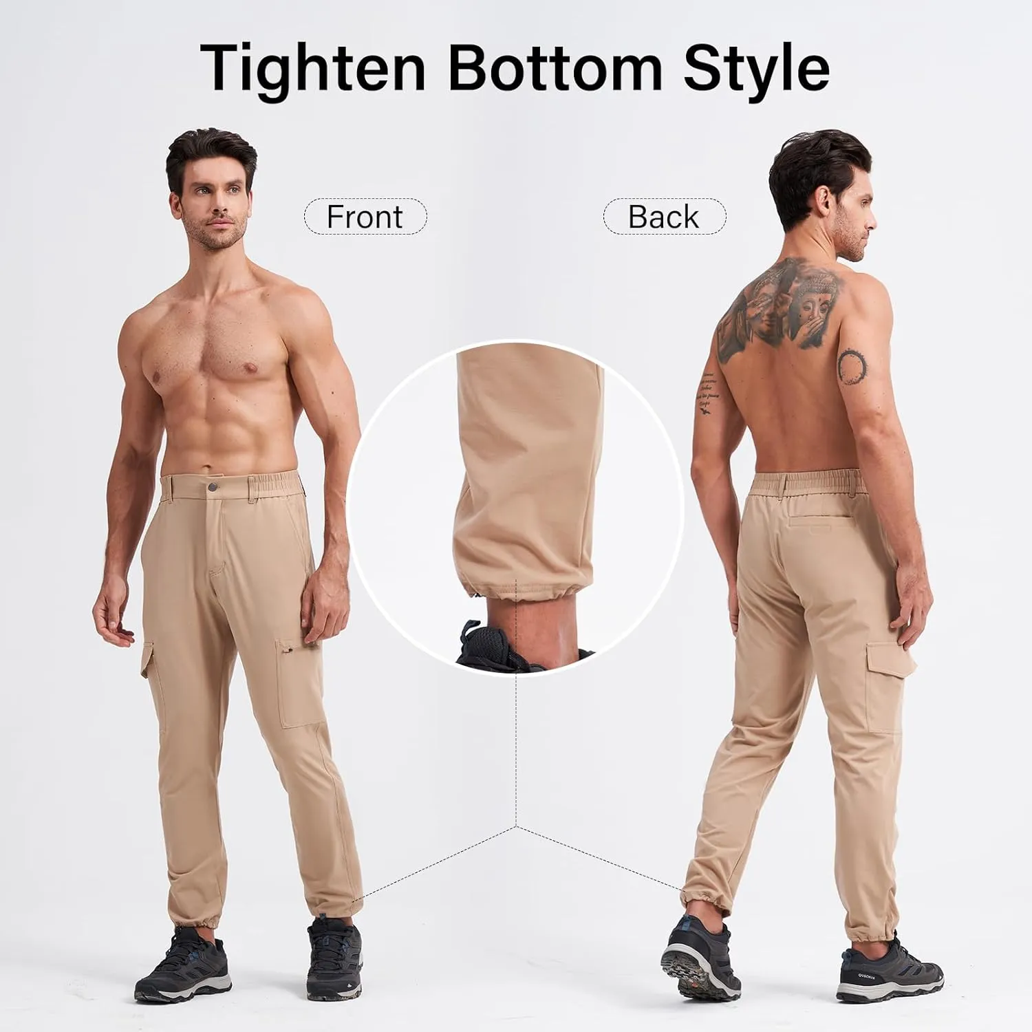Mens Lightweight Hiking Pants Quick Dry Travel Cargo Pants UPF 50  Outdoor Stretch Trousers with 5 Utility Pockets