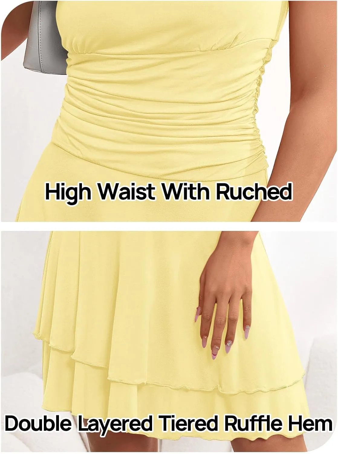 MEROKEETY Women's 2025 Summer Strapless Tube Dress Sexy Off Shoulder Ruffle Tiered Flowy Mini Dresses