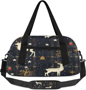 Mesh Moose Star Bells Waterproof Sports Gym Bag Portable Dance Gymnastics Work Out Bag Lightweight Travel Duffel Bag Overnight Weekender Bag