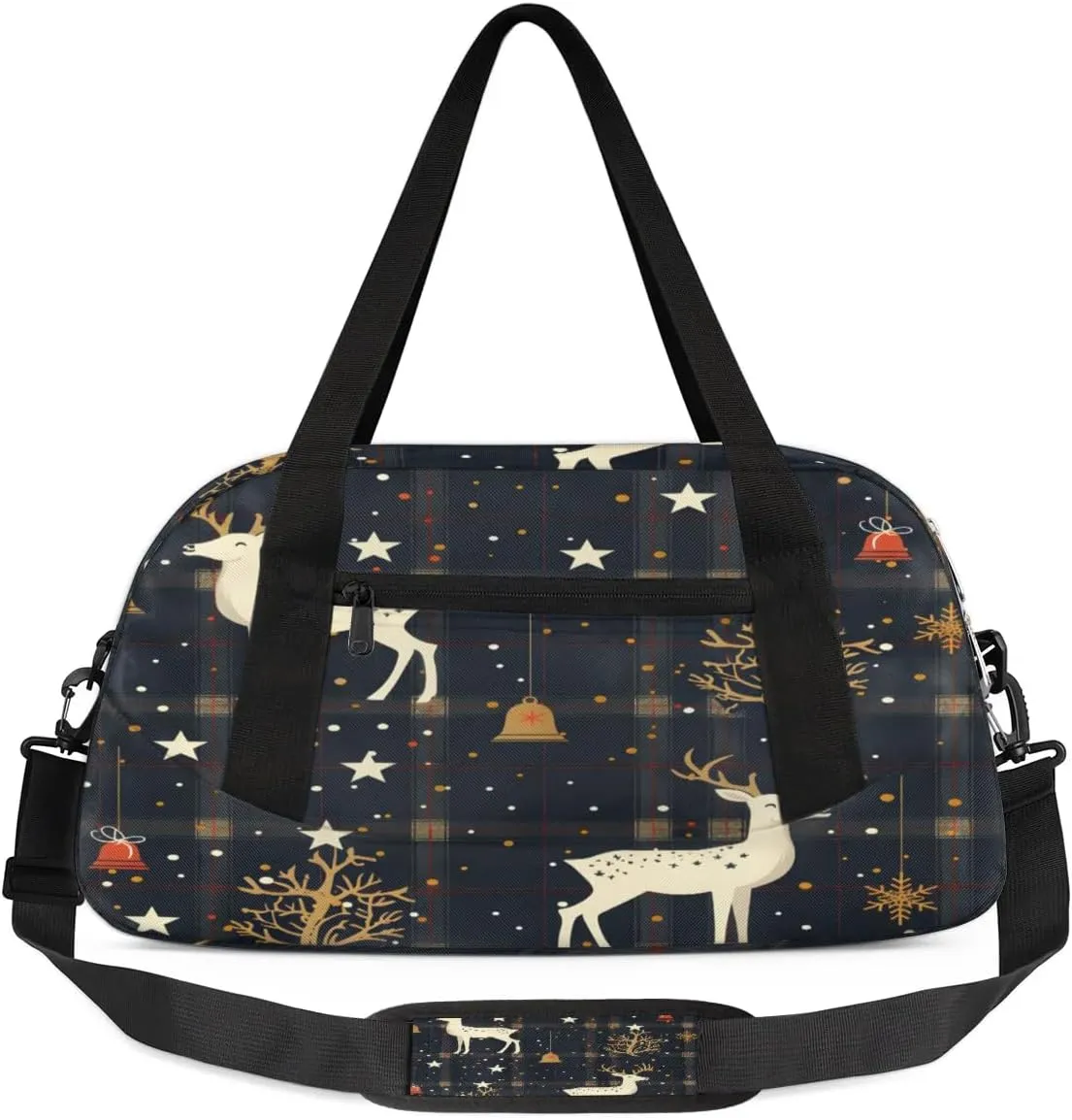 Mesh Moose Star Bells Waterproof Sports Gym Bag Portable Dance Gymnastics Work Out Bag Lightweight Travel Duffel Bag Overnight Weekender Bag