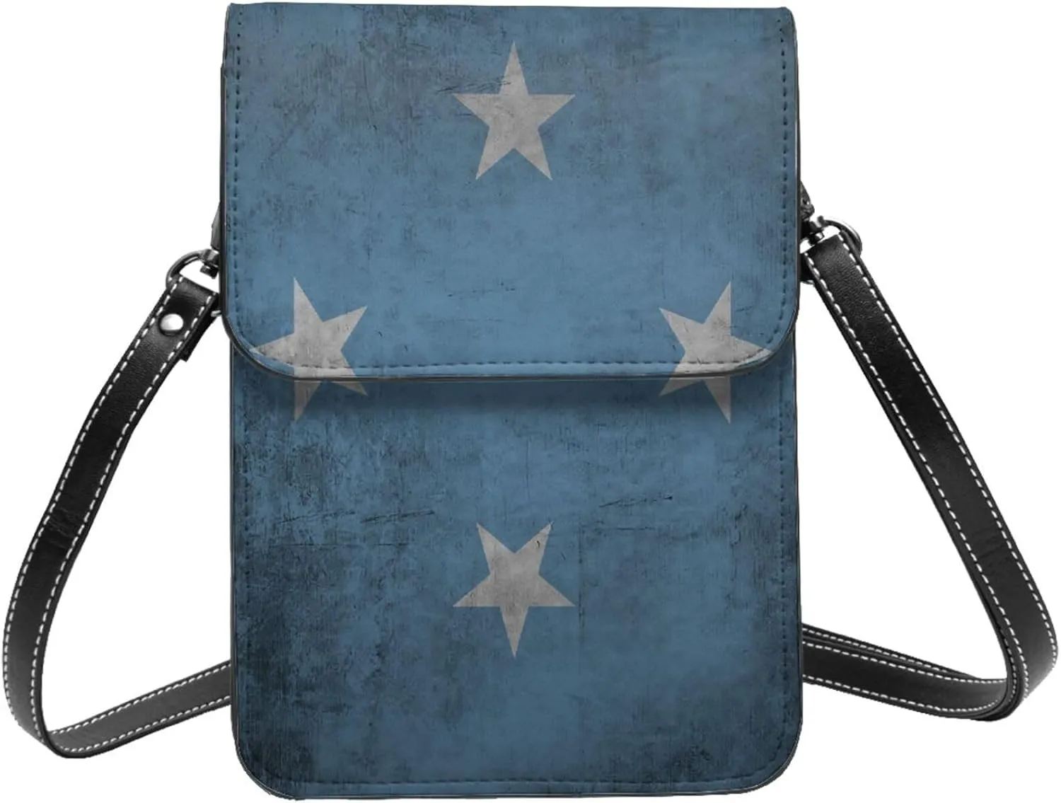 Micronesia Micronesians vintage Flag Small Crossbody Bag Is A Shoulder Bag Designed For Women And Girls Cell Phone Crossbody Wallet Purses With Card Slots Adjustable Strap