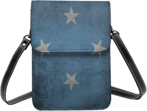 Micronesia Micronesians vintage Flag Small Crossbody Bag Is A Shoulder Bag Designed For Women And Girls Cell Phone Crossbody Wallet Purses With Card Slots Adjustable Strap