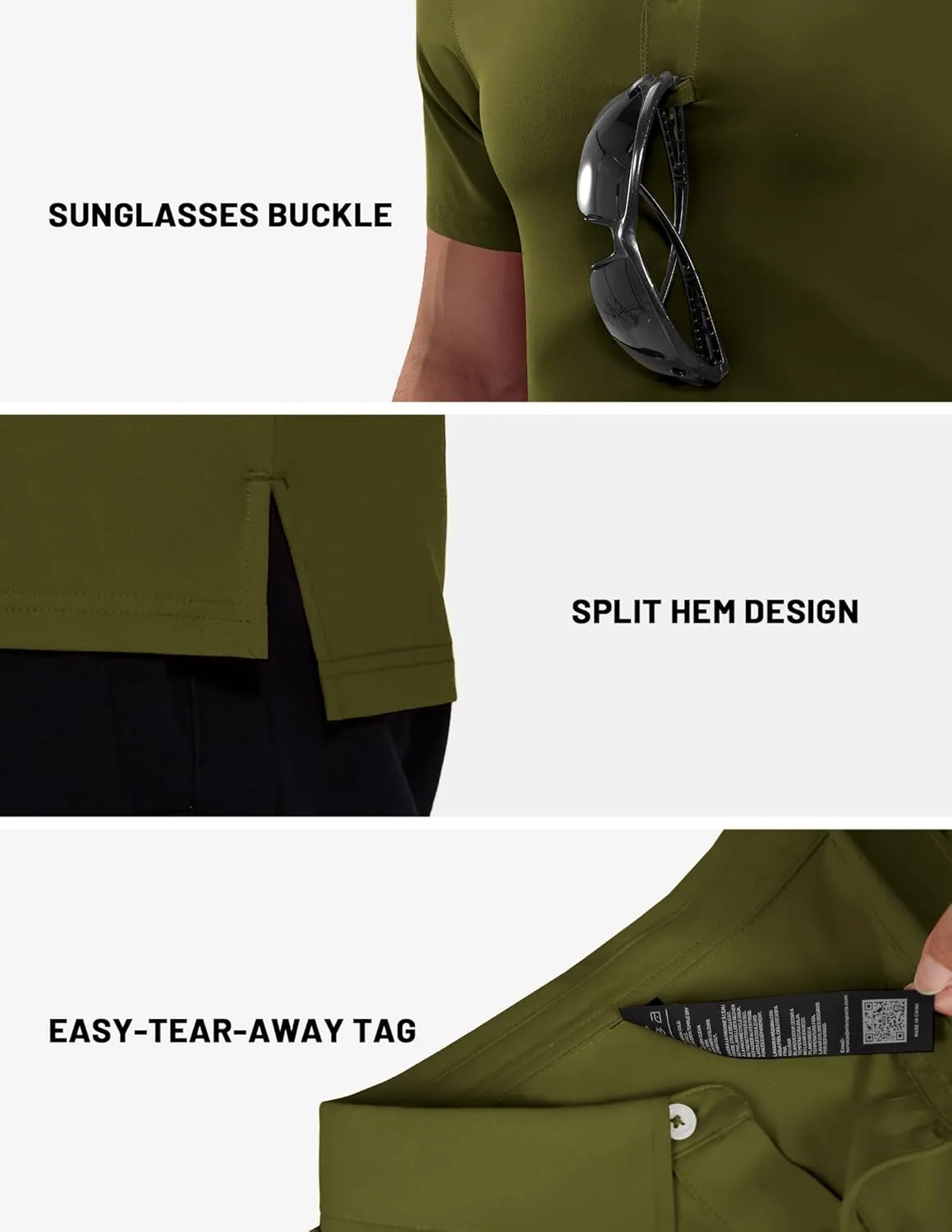 MIER Polo Shirts for Men Short Sleeve Dry Fit Performance Golf Tennis Active Collared Shirts, UPF 50  Sun Protection