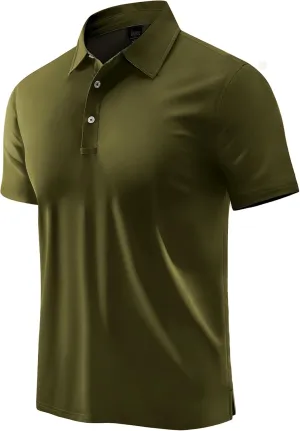 MIER Polo Shirts for Men Short Sleeve Dry Fit Performance Golf Tennis Active Collared Shirts, UPF 50  Sun Protection