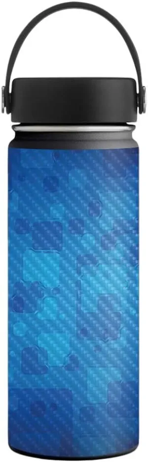 MightySkins Carbon Fiber Skin for 18 oz. Wide Mouth - Blue Retro | Protective, Durable Textured Carbon Fiber Finish | Easy to Apply, Remove, and Change Styles | Made in The USA