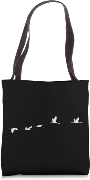Migratory birds crane bird birds flight formation Tote Bag