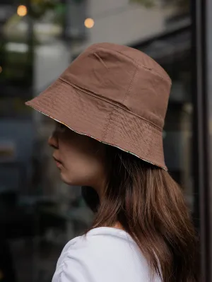Mini Florals Yellow Brown - Reversible Bucket Hat (Adult/Older Kid)