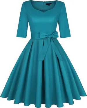 MINTLIMIT Women's 1950s Retro Vintage Rockabilly Sweetheart Cocktail Dress with Pockets