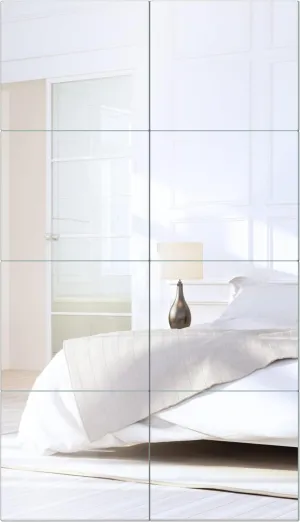 Mirror Tiles Home, 14'' x 12'' Frameless Wall Mounted Mirror(8Pcs), Glass Wall Mirror for Home Gym, Door, Bedroom, Living Room