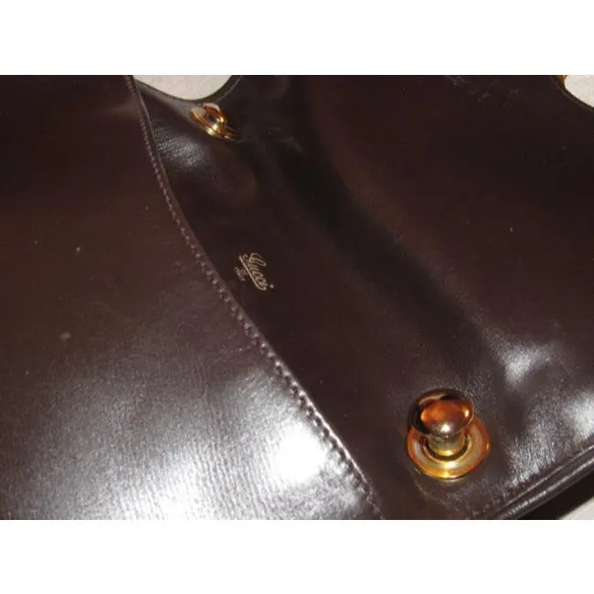 Mod, RARE, delicious, chocolate brown leather, Gucci 'Blondie', shoulder style, saddle bag with large, gold 'GG' emblem