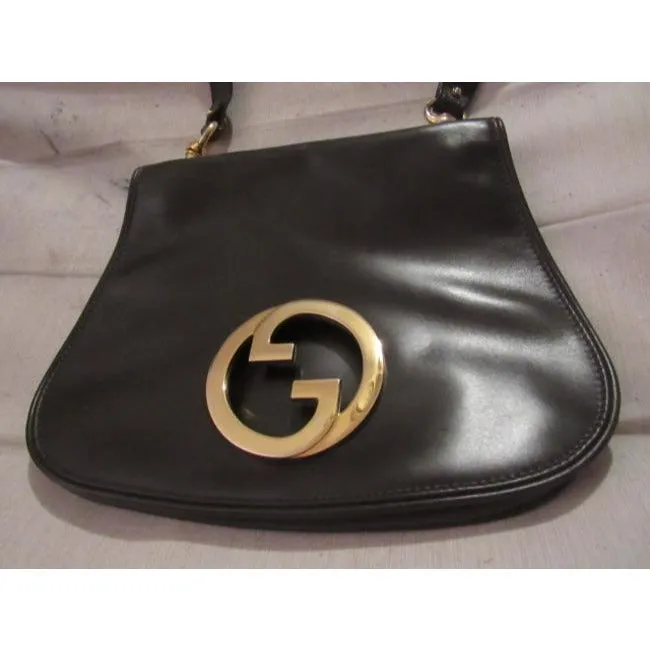 Mod, RARE, delicious, chocolate brown leather, Gucci 'Blondie', shoulder style, saddle bag with large, gold 'GG' emblem