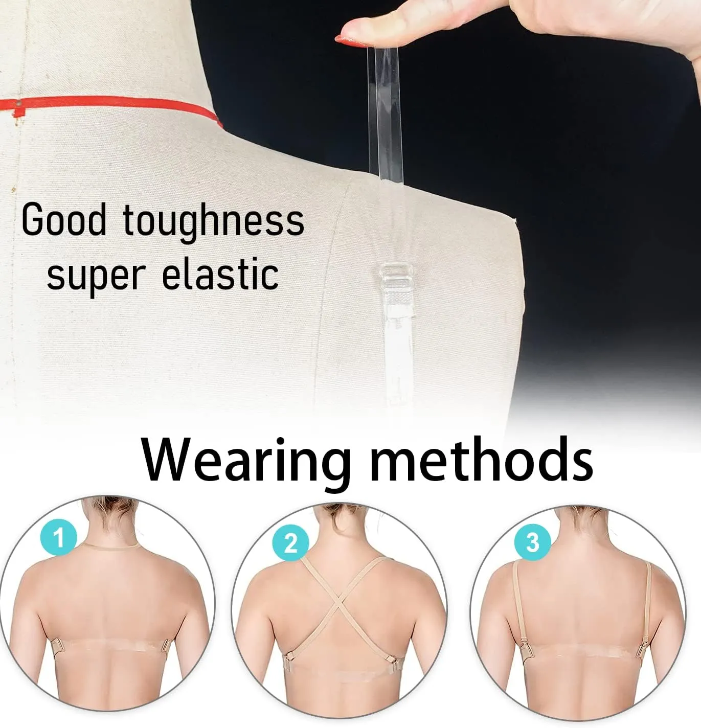 MOLLDAN Professional Dance Bras for Women Girls Adjustable Clear Straps NO Sponge Ballet Bra
