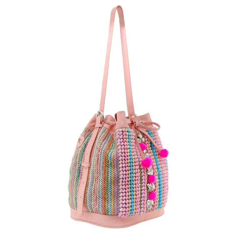 Mollis Embellished Drawstring Bucket Bag | Vibrant Bohemian Luxury – Havana & Co.