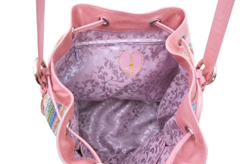 Mollis Embellished Drawstring Bucket Bag | Vibrant Bohemian Luxury – Havana & Co.