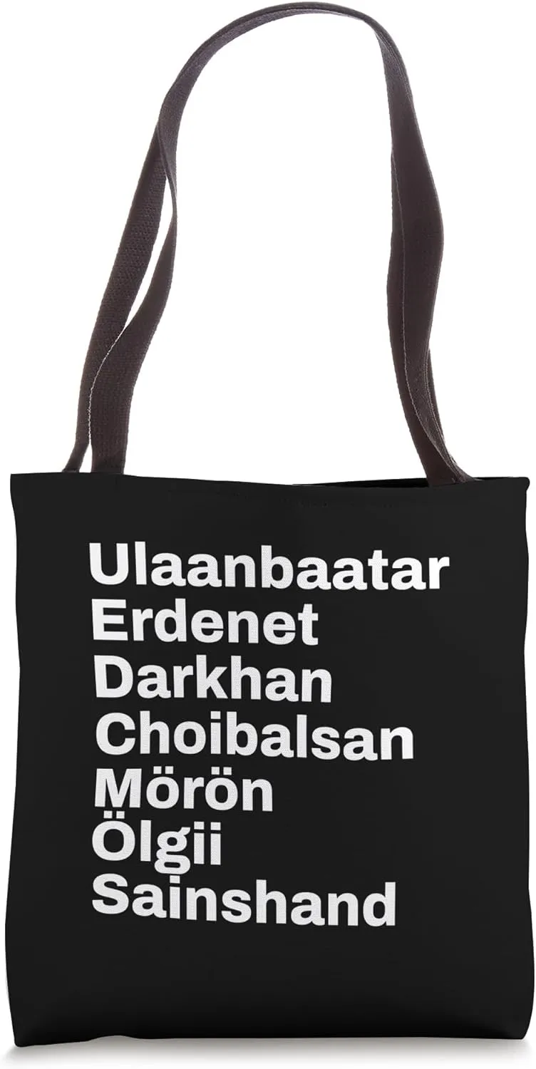 Mongolia Cities and Towns Travel Tote Bag