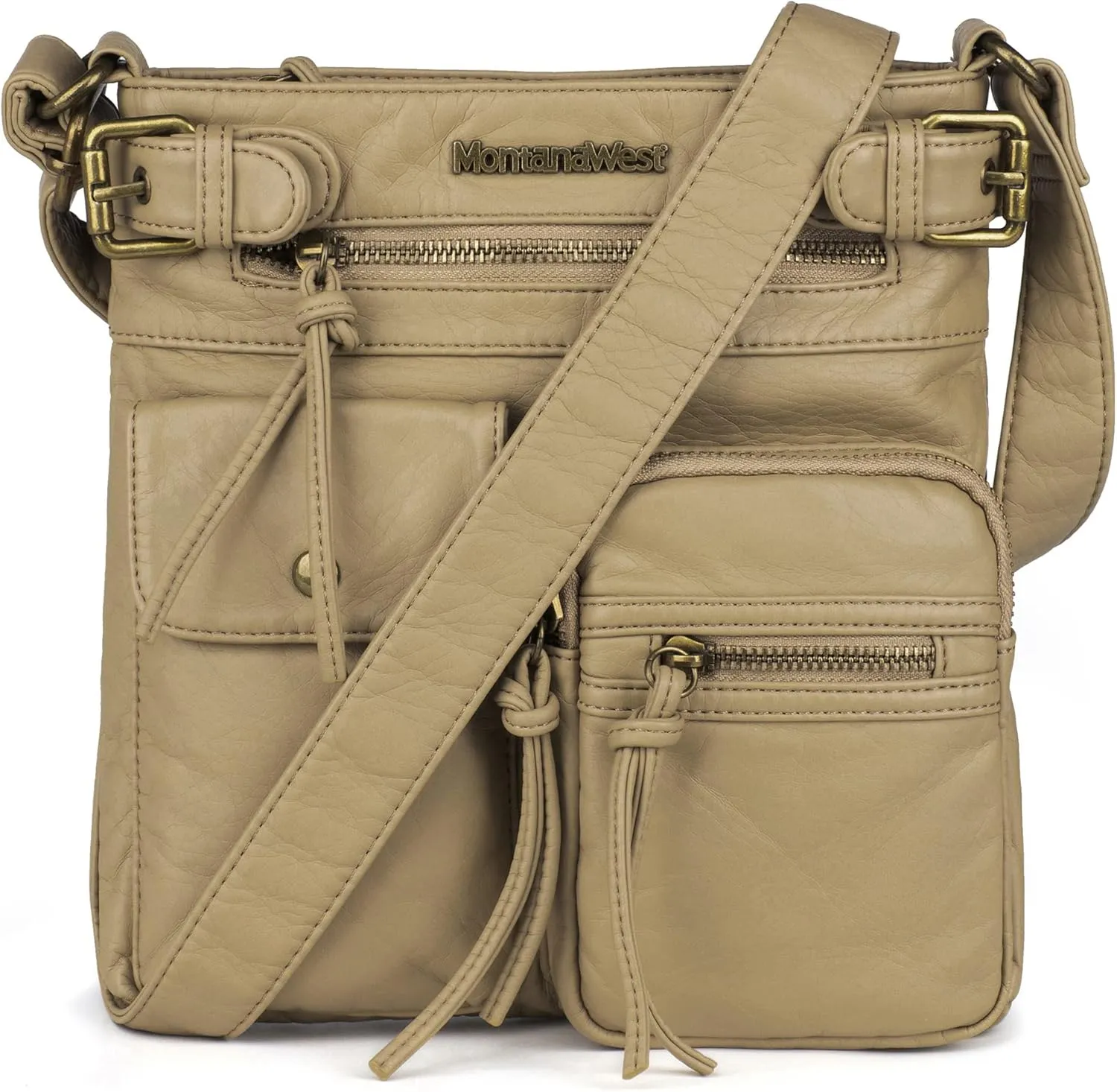 Montana West Crossbody Bag for Women Multi Pocket Shoulder Medium Travel Purses Ultra Soft Washed Leather