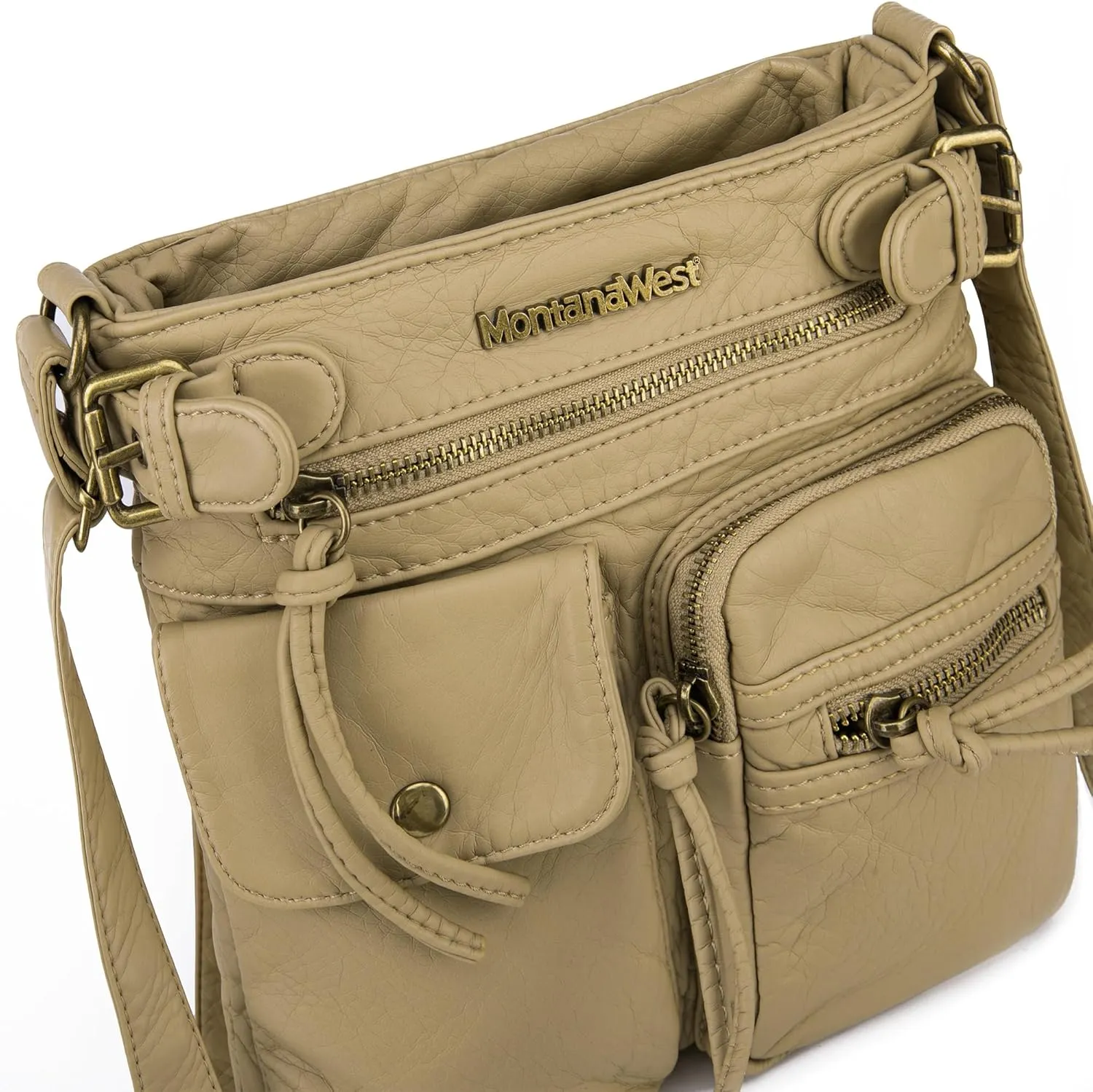 Montana West Crossbody Bag for Women Multi Pocket Shoulder Medium Travel Purses Ultra Soft Washed Leather