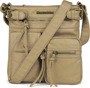 Montana West Crossbody Bag for Women Multi Pocket Shoulder Medium Travel Purses Ultra Soft Washed Leather