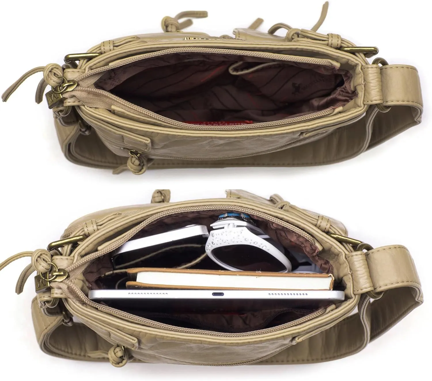 Montana West Crossbody Bag for Women Multi Pocket Shoulder Medium Travel Purses Ultra Soft Washed Leather