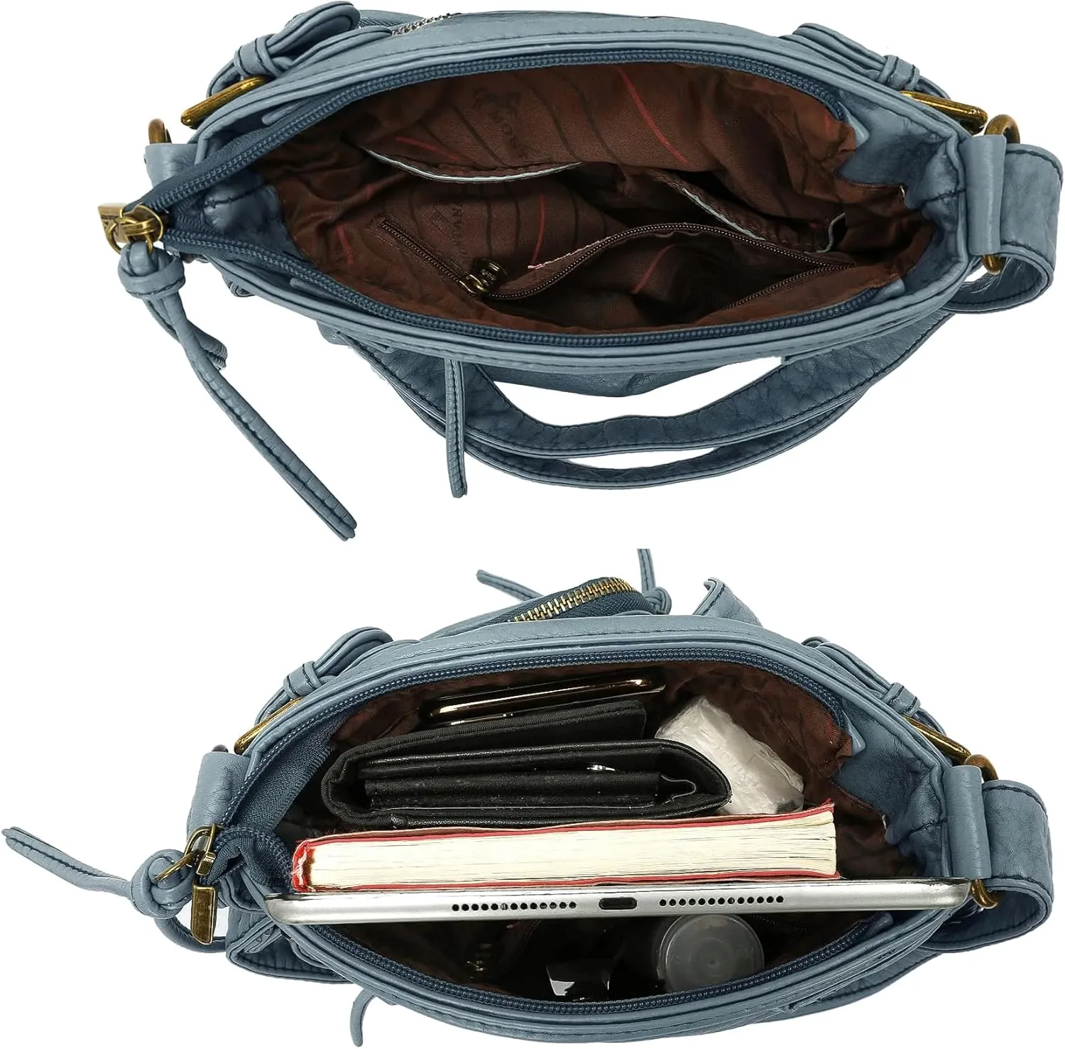 Montana West Crossbody Bag for Women Multi Pocket Shoulder Medium Travel Purses Ultra Soft Washed Leather