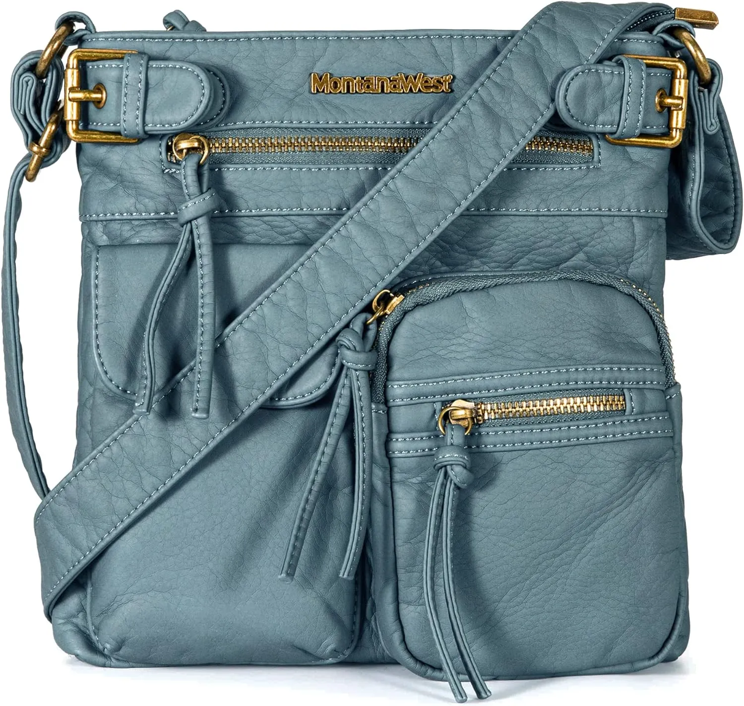 Montana West Crossbody Bag for Women Multi Pocket Shoulder Medium Travel Purses Ultra Soft Washed Leather