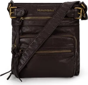 Montana West Crossbody Bag for Women Multi Pocket Shoulder Medium Travel Purses Ultra Soft Washed Leather