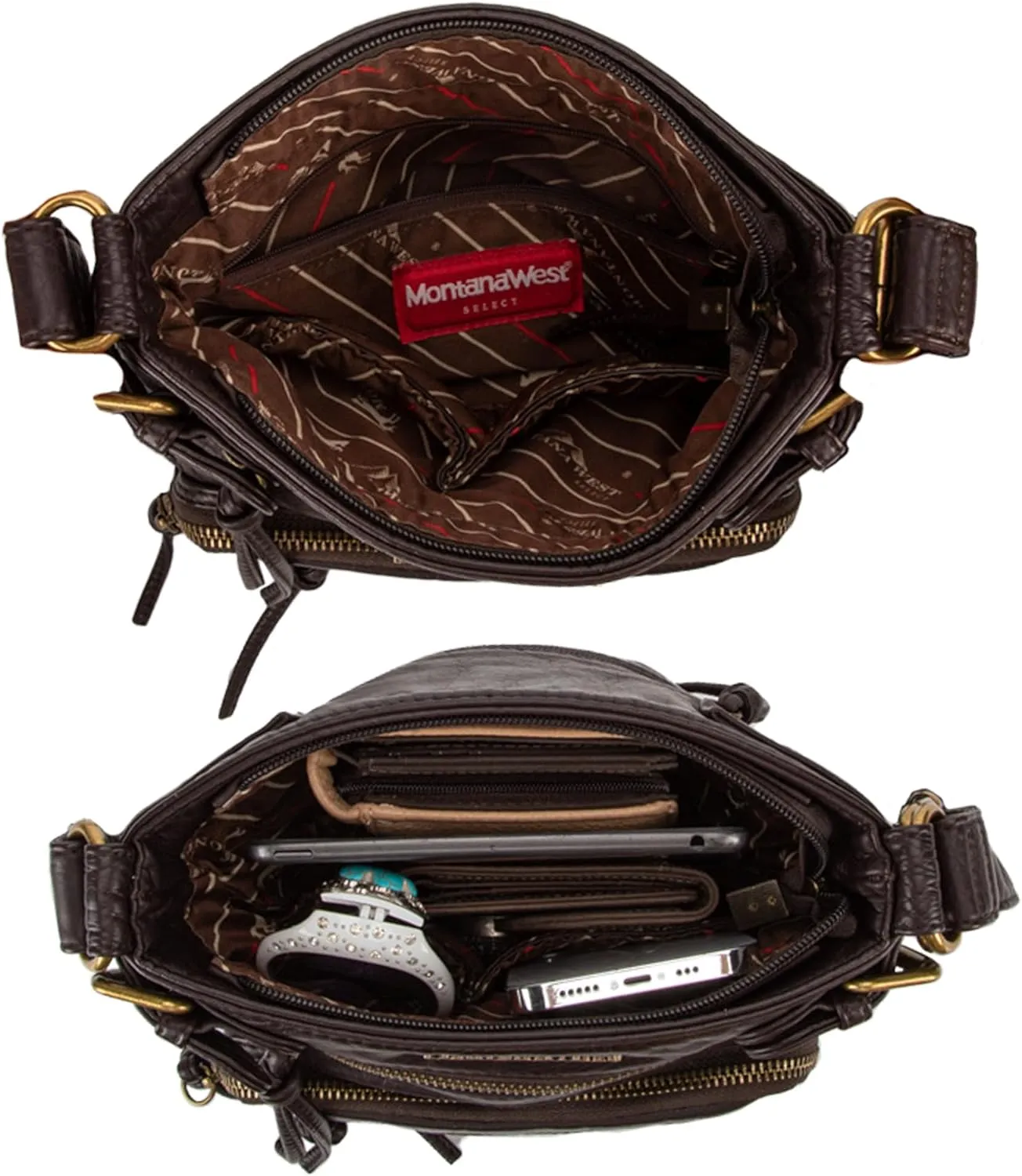 Montana West Crossbody Bag for Women Multi Pocket Shoulder Medium Travel Purses Ultra Soft Washed Leather