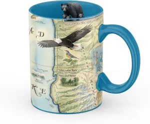 Montana's Flathead Lake Map Ceramic Mug (16oz) – BPA-Free Coffee Cup for Hot & Cold Drinks – Perfect for Office, Home, or Gift