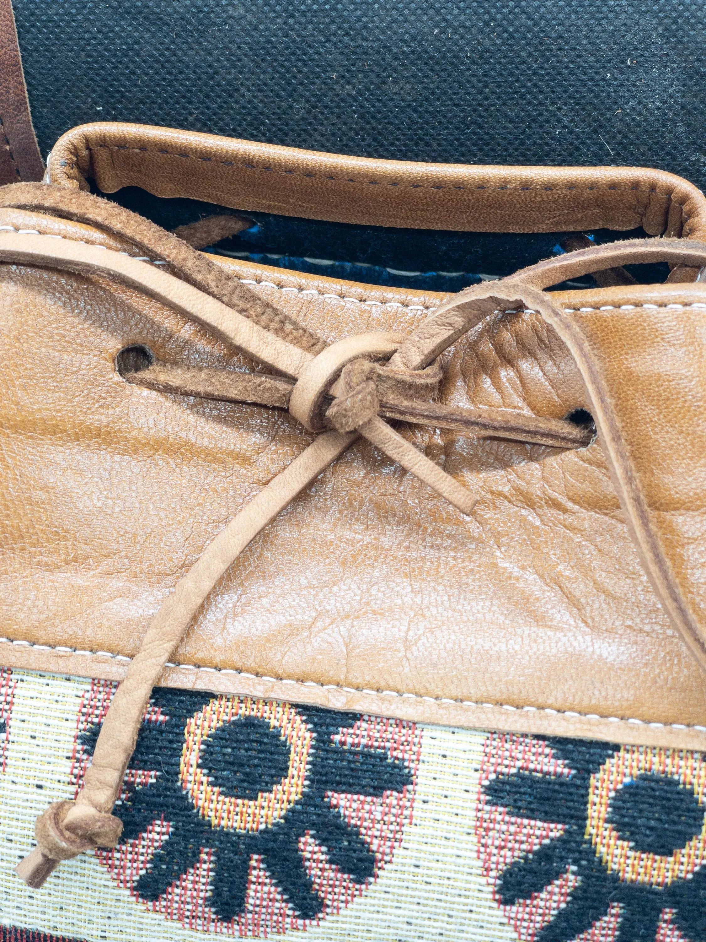 Moroccan Kilim Leather Backpack - Bohemian Shoulder Bag