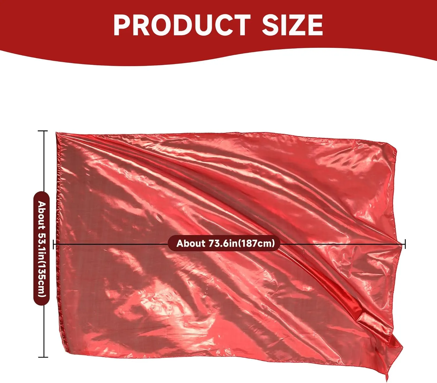 MUNAFIE Worship Flags(2 Flags Rods Bag) 53.1x73.6" Square Dance Flags Praise Church Flags for Worship Banderas de Danza Red